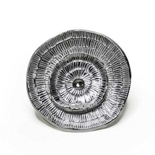 Bague cocktail en argent massif, Motif rondelle de bois | EMPREINTES Paris - EMPREINTES Paris