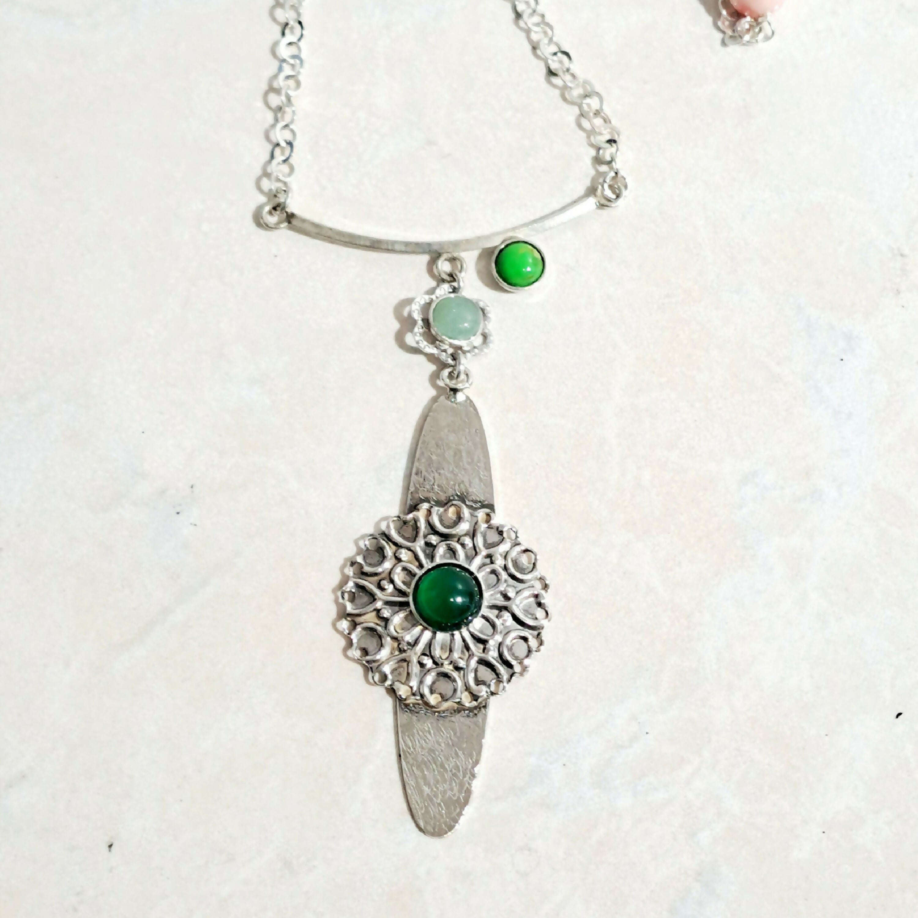 Collier argent agate verte | EMPREINTES Paris