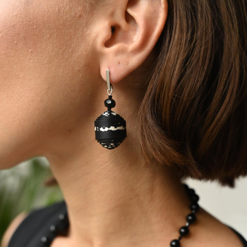 Boucles d'oreilles rayures noir et blanc | EMPREINTES Paris - EMPREINTES Paris