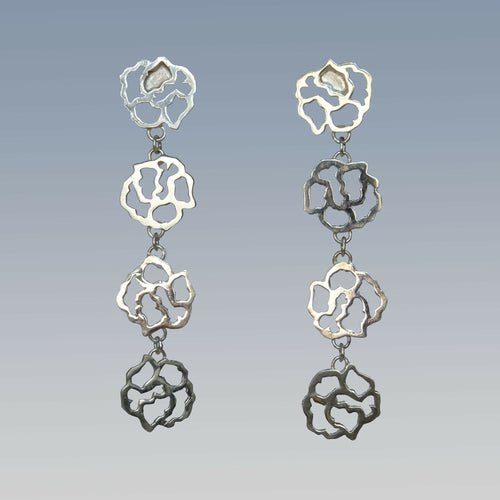 Boucles d'oreilles argent Quatre boutons de Rose | EMPREINTES Paris - EMPREINTES Paris