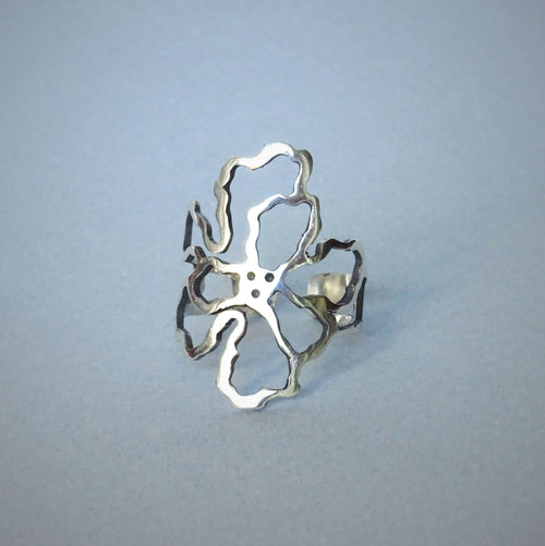 Bague argent ajourée florale Magnolia | EMPREINTES Paris - EMPREINTES Paris