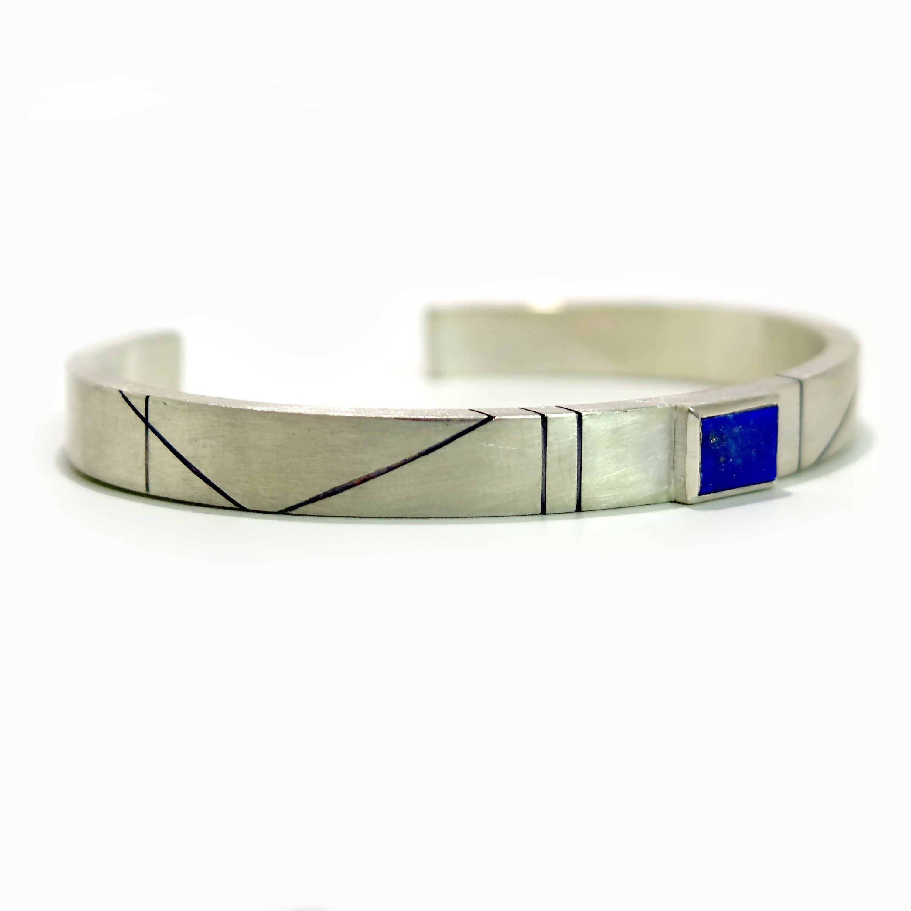 Bracelet jonc Argent et Lapis Lazuli | EMPREINTES Paris