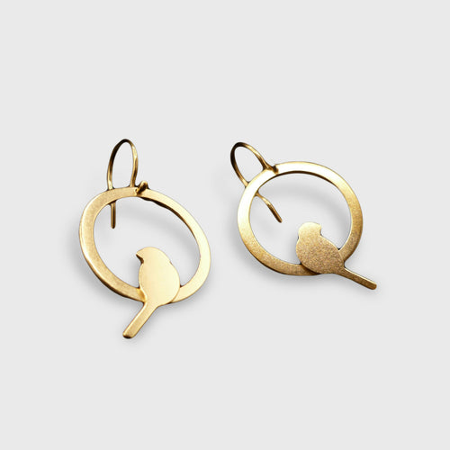 Boucles d'oreilles oiseaux perchés dorées | EMPREINTES Paris - EMPREINTES Paris