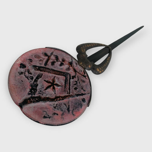 ouvre-lettres rouge et or, francs-maçons, art antique, cadeau collection decoration franc maçonique, cadeau homme, cristal made in France, Stephane Dunoyer creations, coupe papier bureau, piece unique | EMPREINTES Paris - EMPREINTES Paris