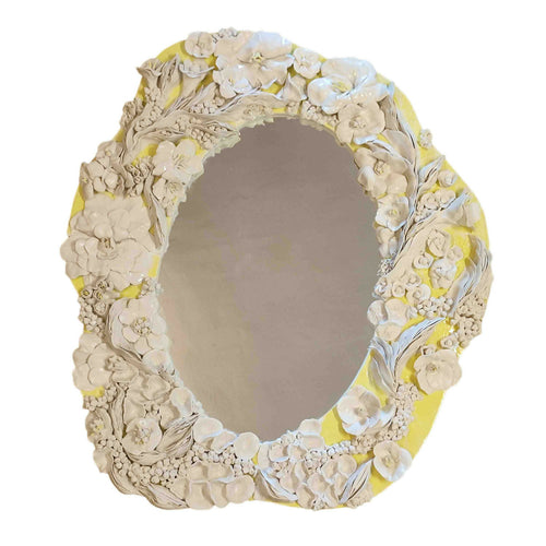 Grand miroir coralien et floral en porcelaine | EMPREINTES Paris - EMPREINTES Paris