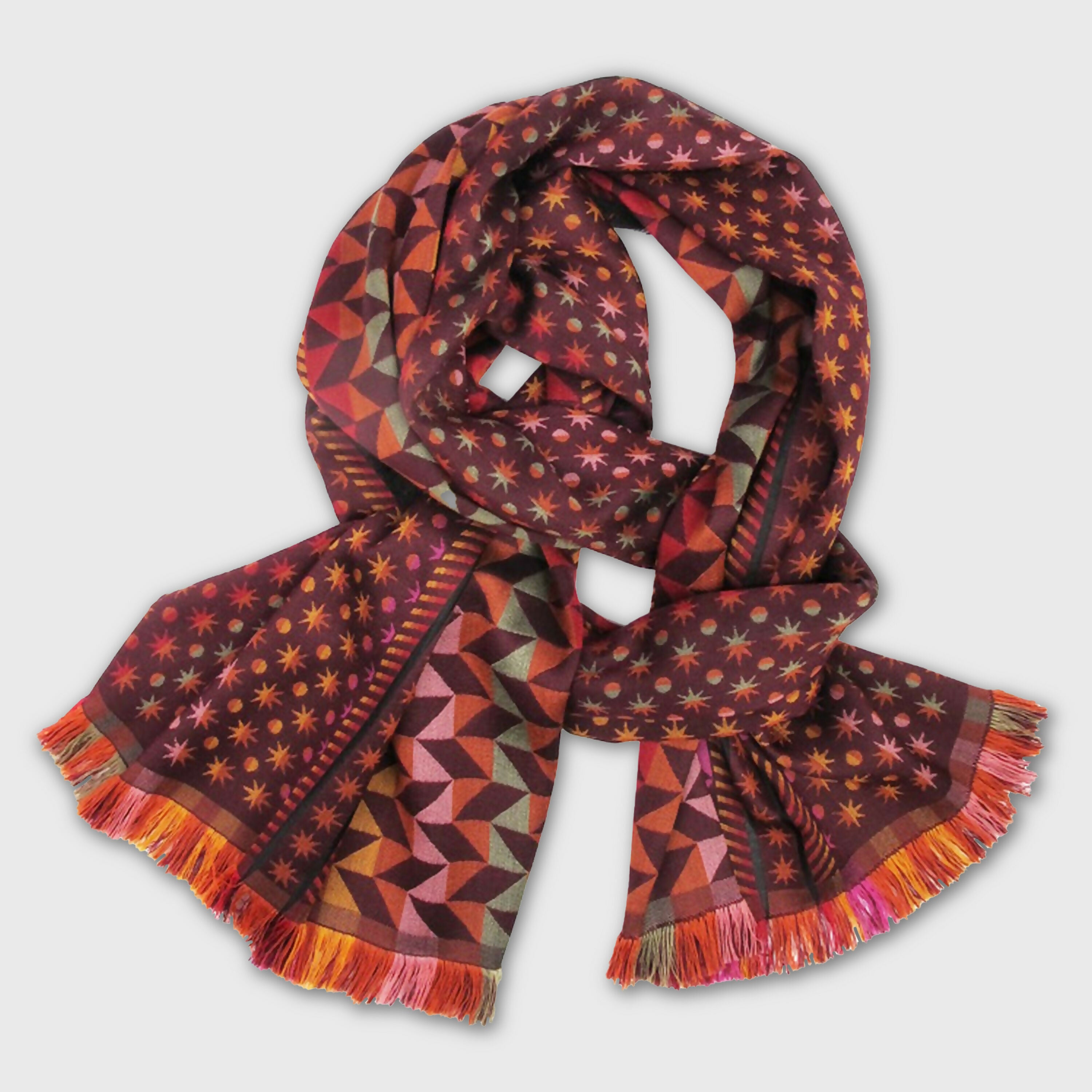echarpe_midi_laine_soie_multico_bourgogne_comete_etoile_sophie_guyot_soieries copie | EMPREINTES Paris