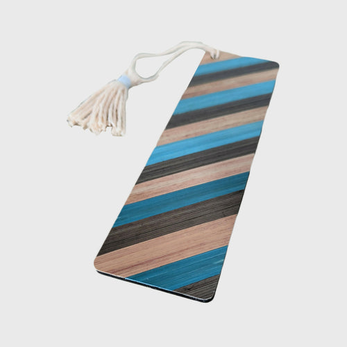 Marque-pages avec marqueterie de paille Bleue/marron/cuivre et Jaune/kaki | EMPREINTES Paris - EMPREINTES Paris