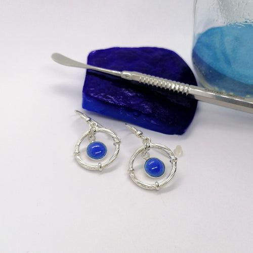 Boucles d'oreilles Bol d'Oxygène en émail sur feuille d'argent | EMPREINTES Paris - EMPREINTES Paris