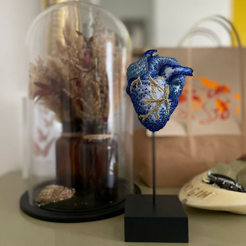 Sculpture textile Mon petit coeur bleu | EMPREINTES Paris - EMPREINTES Paris