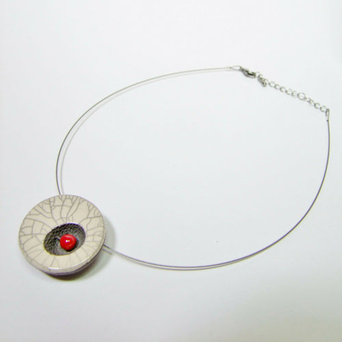 Collier Miro cratère blanc et rouge | EMPREINTES Paris - EMPREINTES Paris