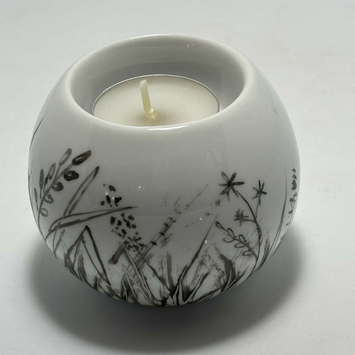 Bougeoir boule HERBES ET FLEURS CHAMPETRES 3 | EMPREINTES Paris - EMPREINTES Paris