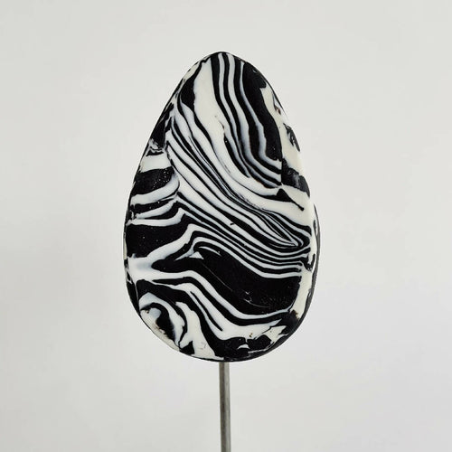 Sculpture sein porcelaine noire et blanche et liserés argent | EMPREINTES Paris - EMPREINTES Paris