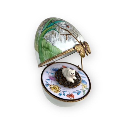 Oeuf musical blanc chat gris | EMPREINTES Paris - EMPREINTES Paris