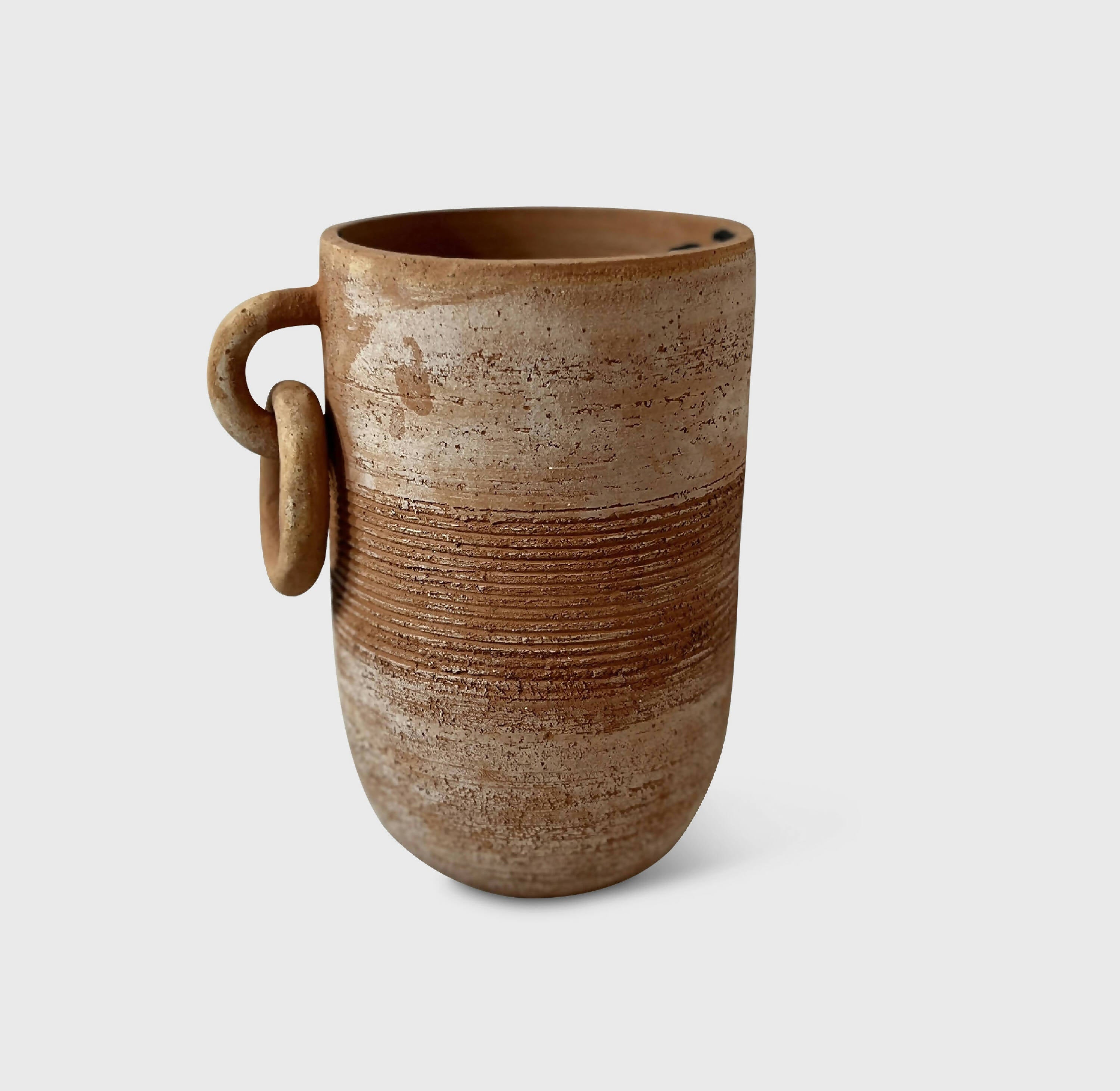 Vase Terracotta texturé à anse | EMPREINTES Paris