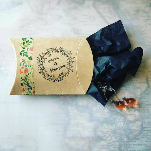 Boucles d'oreilles perles de pluie ambre foncé | EMPREINTES Paris - EMPREINTES Paris