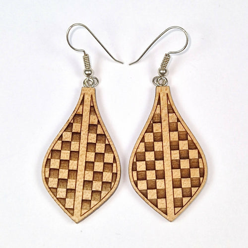 Boucles d'oreilles Damier en érable | EMPREINTES Paris - EMPREINTES Paris