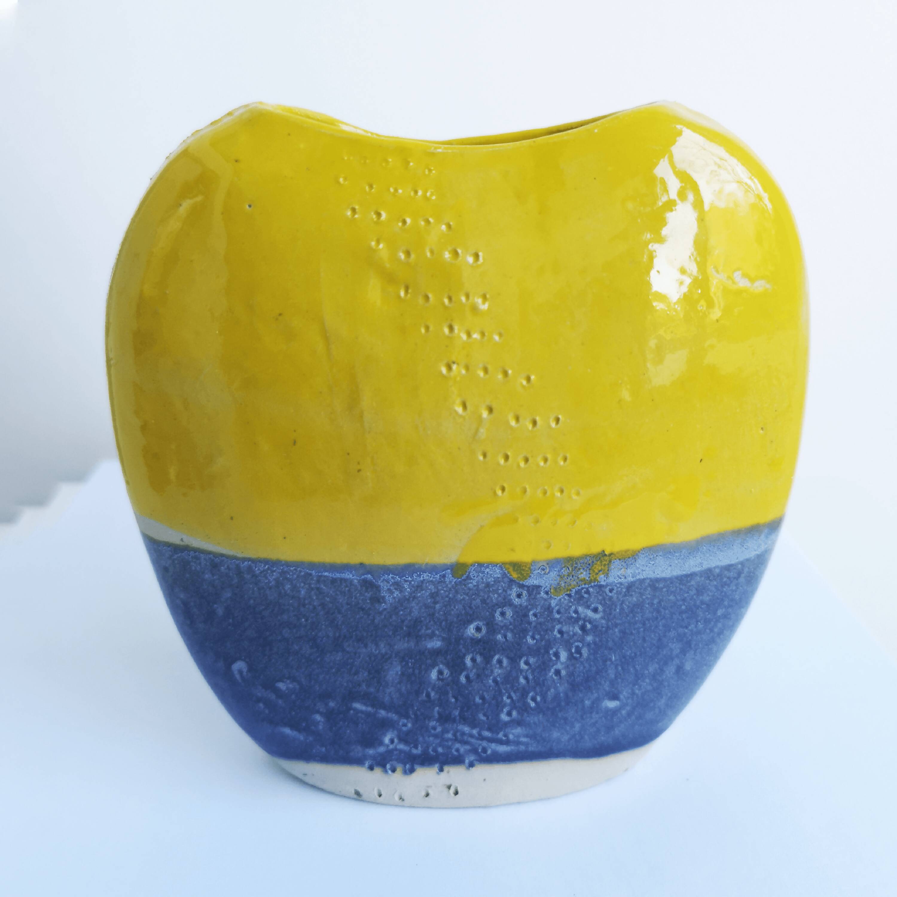 Vase Galet Cloé jaune et bleu | EMPREINTES Paris | EMPREINTES Paris