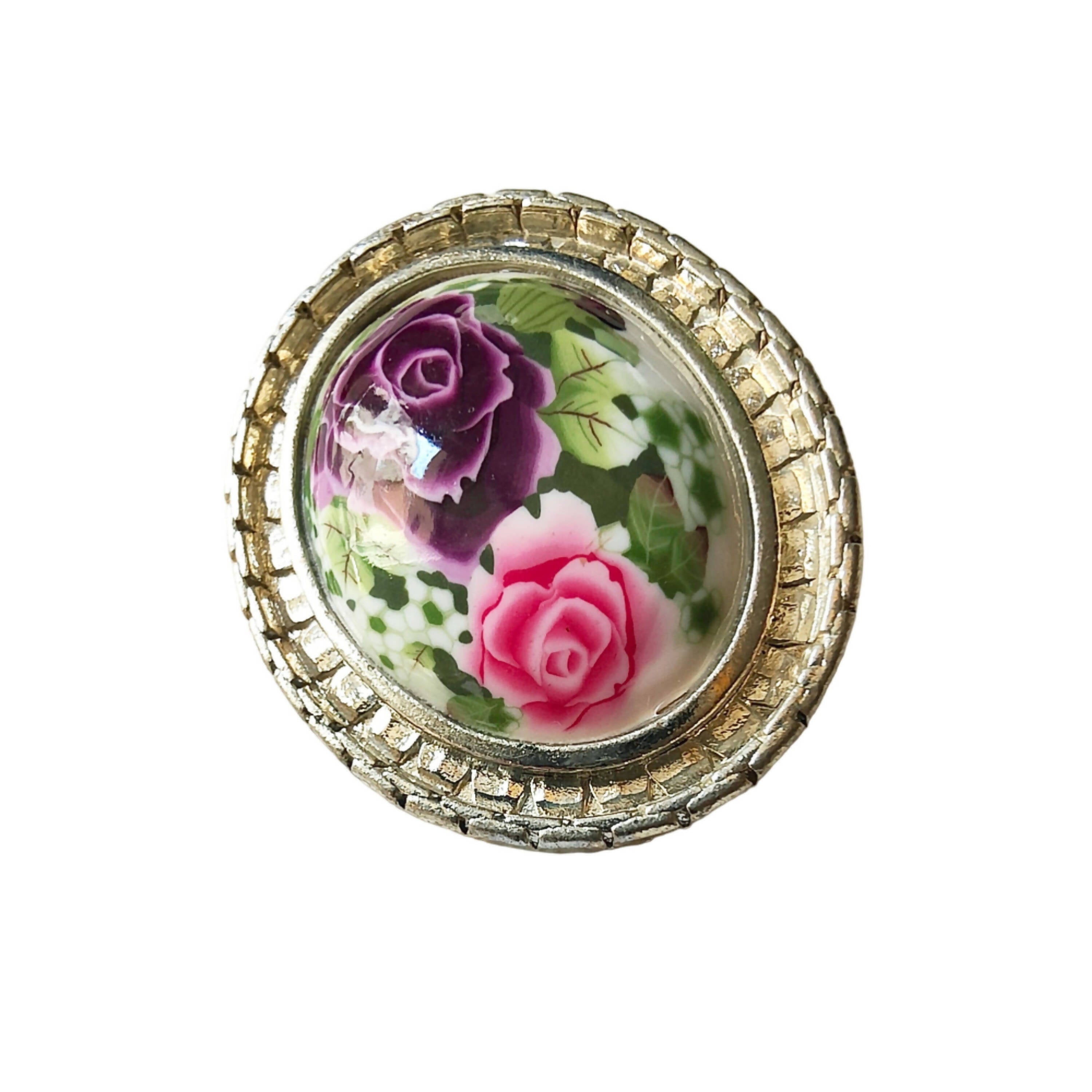Broche ovale florale roses | EMPREINTES Paris | EMPREINTES Paris