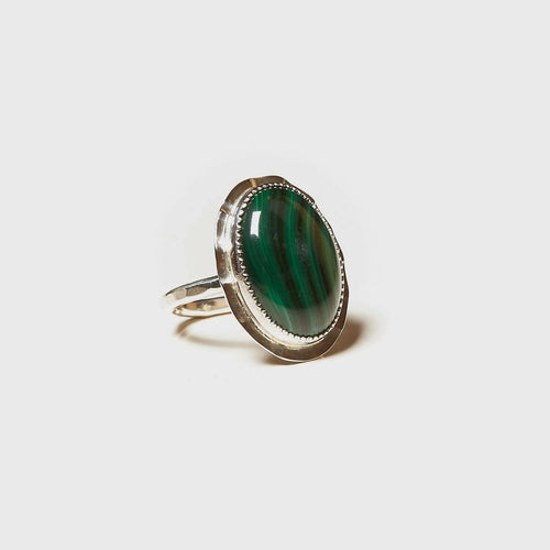 Bague ROSAIA en argent avec une malachite. | EMPREINTES Paris - EMPREINTES Paris