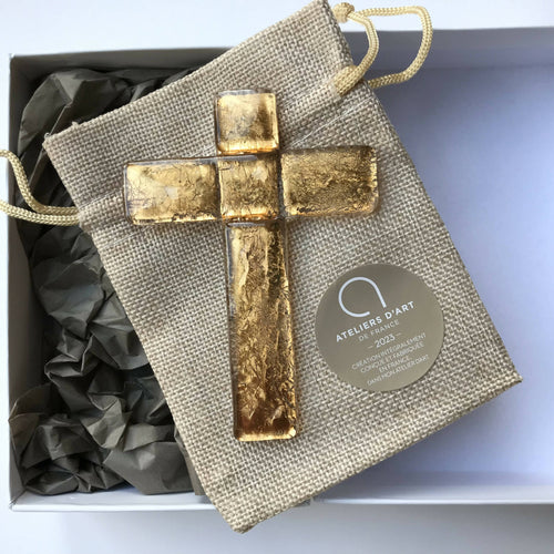 Croix murale dorée à la feuille d'or | EMPREINTES Paris - EMPREINTES Paris