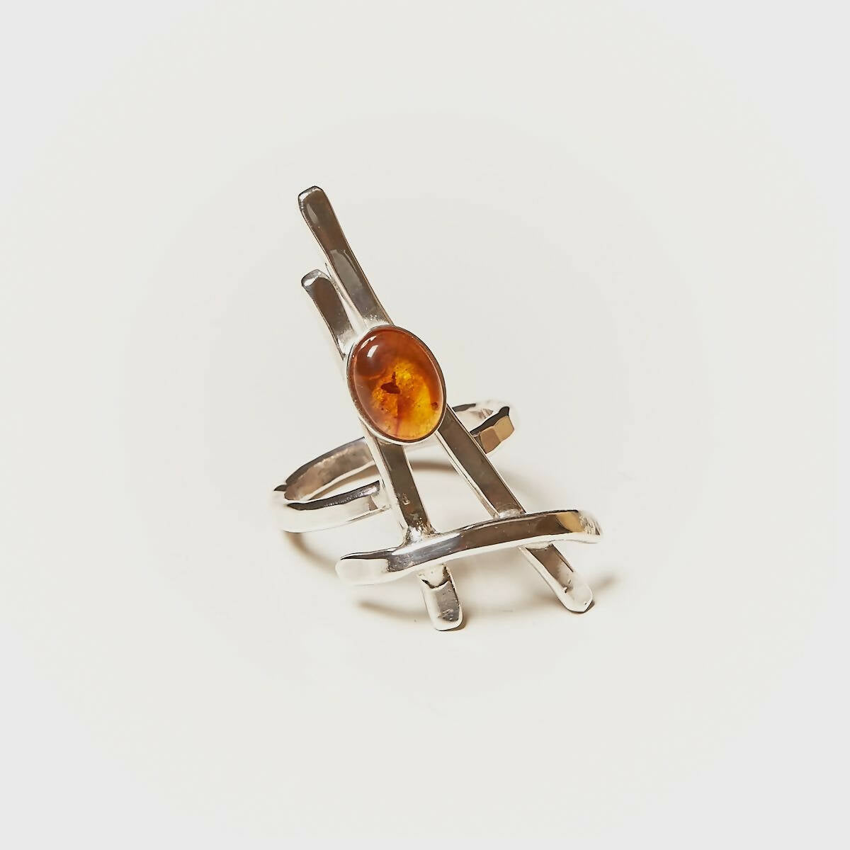 Bague LA BELLE PARISIENNE en argent avec une ambre. | EMPREINTES Paris