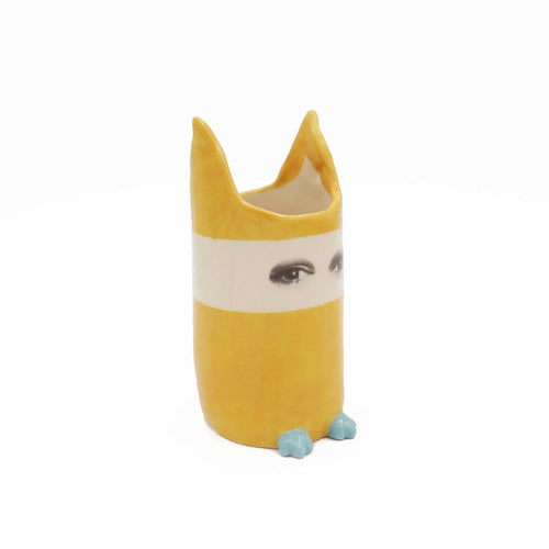 Vase Espionne jaune à bandeau, petit modèle | EMPREINTES Paris - EMPREINTES Paris