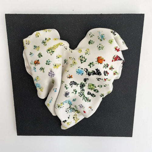 Bas relief tableau collection cœur porcelaine verre de couleur | EMPREINTES Paris - EMPREINTES Paris