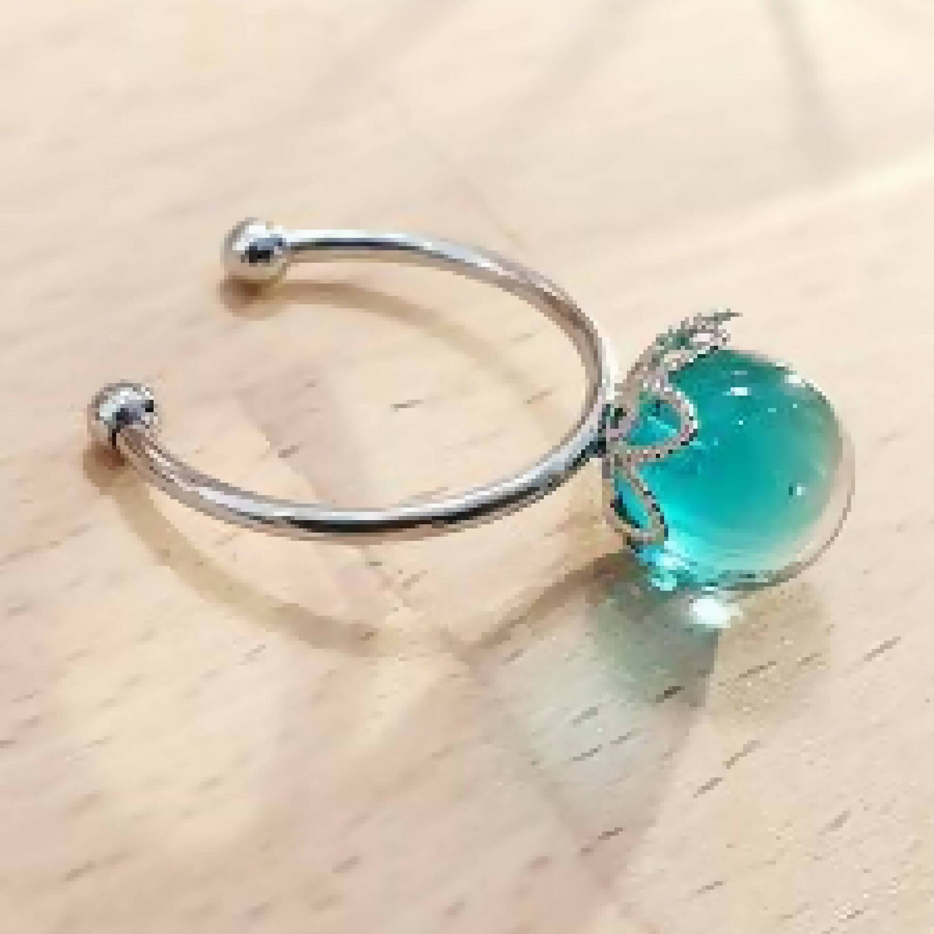 Bague perle de verre Turquoise | EMPREINTES Paris