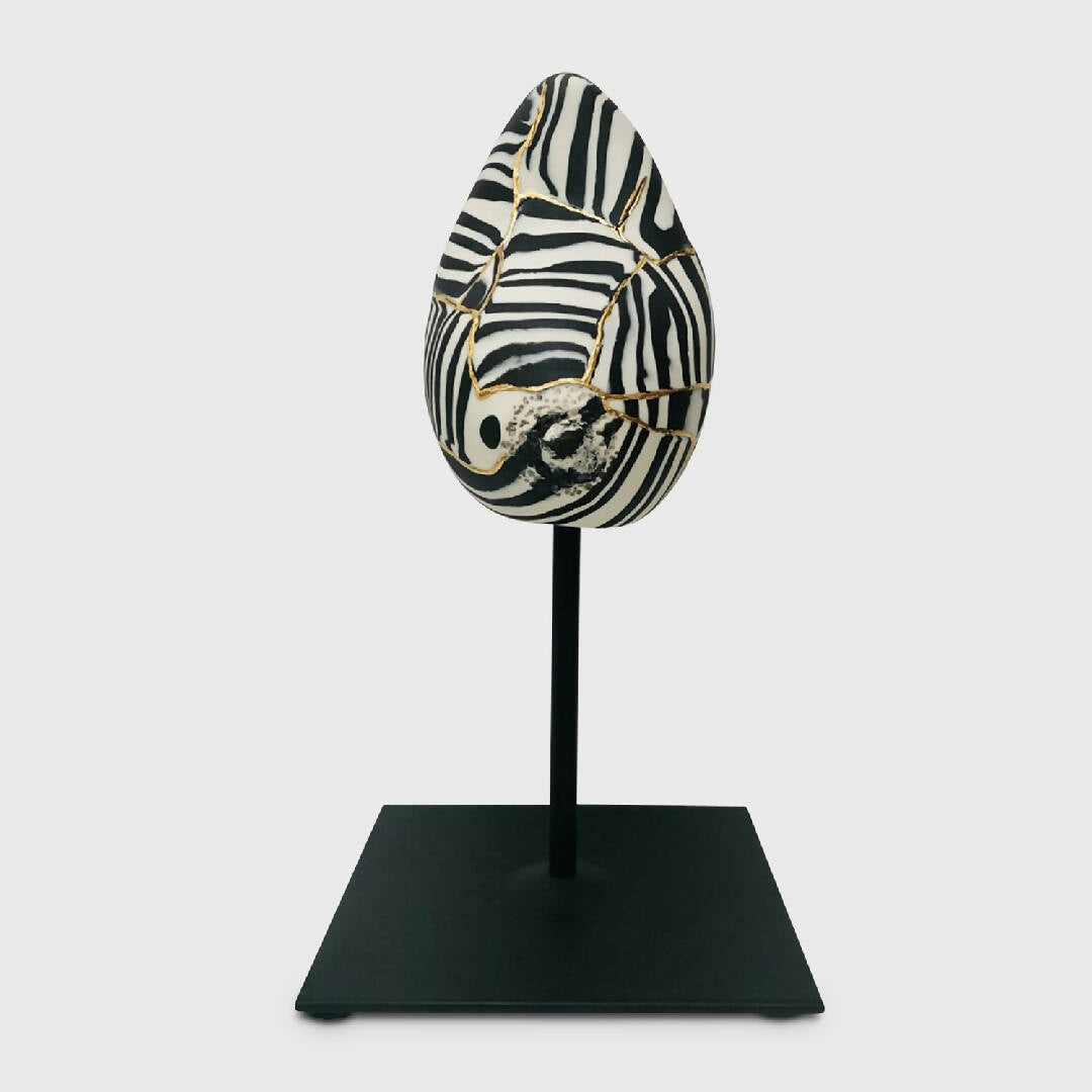 Sculpture sein porcelaine noir et blanc + liserés Or | EMPREINTES Paris