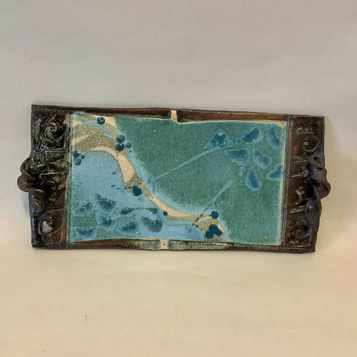 Plateau en grés bleu turquoise | EMPREINTES Paris - EMPREINTES Paris