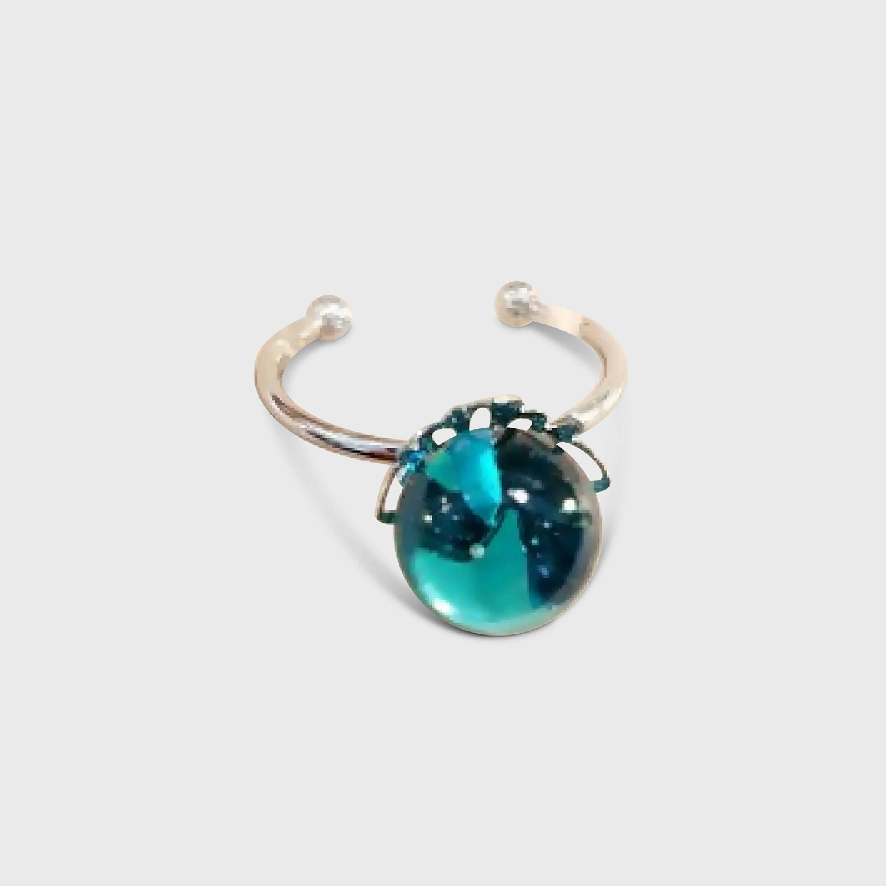 Bague perle de verre Turquoise | EMPREINTES Paris