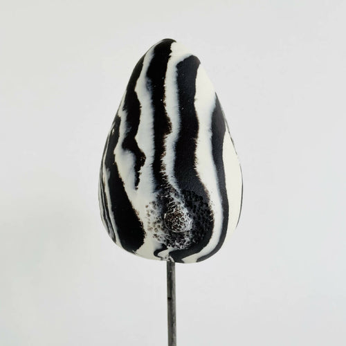 Sculpture sein porcelaine noire et blanche et liserés argent | EMPREINTES Paris - EMPREINTES Paris