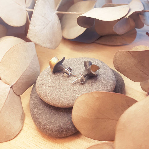 Boucles d'oreilles Synergie gris et or | EMPREINTES Paris - EMPREINTES Paris