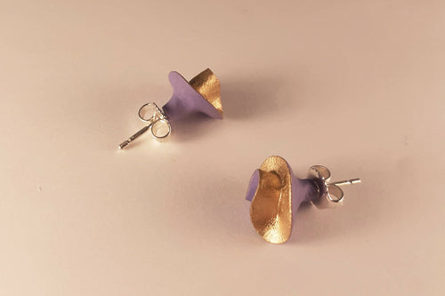Boucles d'oreilles Synergie lilas et or | EMPREINTES Paris - EMPREINTES Paris