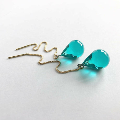 Boucles d'oreilles perles de pluie vert emeraude | EMPREINTES Paris - EMPREINTES Paris