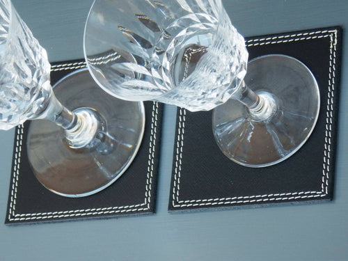 Lot de 6 sous verres en cuir Noir | EMPREINTES Paris - EMPREINTES Paris