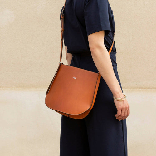 Sac bandoulière en cuir - DAMOISEAU - cousu à la main au point sellier | EMPREINTES Paris - EMPREINTES Paris