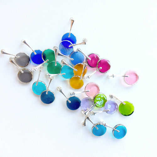 Boucles d'oreilles PLEINE LUNE bleu roi | EMPREINTES Paris - EMPREINTES Paris