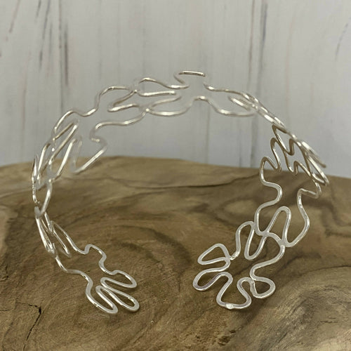 Manchette en argent massif - Design Fleurs stylisées - Collection Floralies | EMPREINTES Paris - EMPREINTES Paris