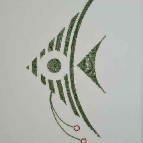 Tableau brodé Poisson zèbre | EMPREINTES Paris - EMPREINTES Paris