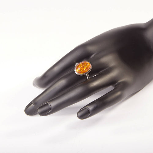 Bague GLAIA en argent avec une ambre. | EMPREINTES Paris - EMPREINTES Paris