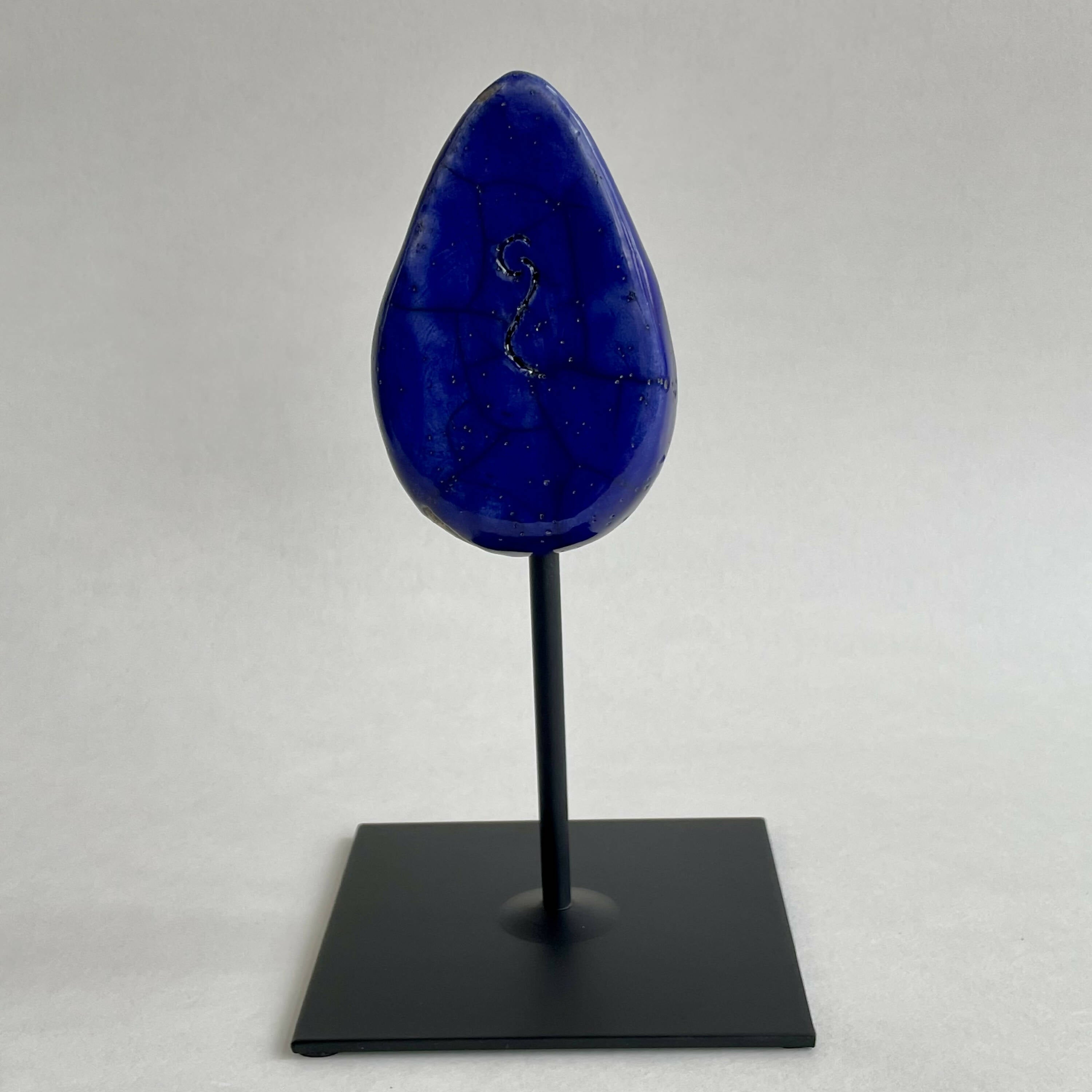 Sculpture sein Raku émail bleu | EMPREINTES Paris | EMPREINTES Paris