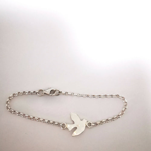 Bracelet Colombe avec chaîne jaseron argent massif | EMPREINTES Paris - EMPREINTES Paris