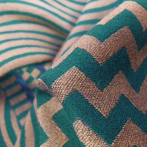 Écharpe midi laine soie sismique zigzig daim vert | EMPREINTES Paris - EMPREINTES Paris