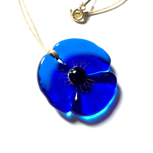 Pendentif COQUELICOT bleu roi | EMPREINTES Paris - EMPREINTES Paris