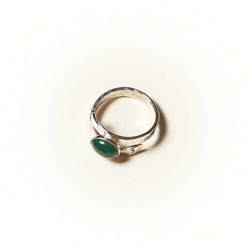 Bague EMULSIA en argent avec une malachite. | EMPREINTES Paris - EMPREINTES Paris
