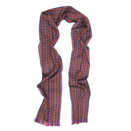 Écharpe Étroite Laine Soie Multico Daim Zig Zig | EMPREINTES Paris - EMPREINTES Paris