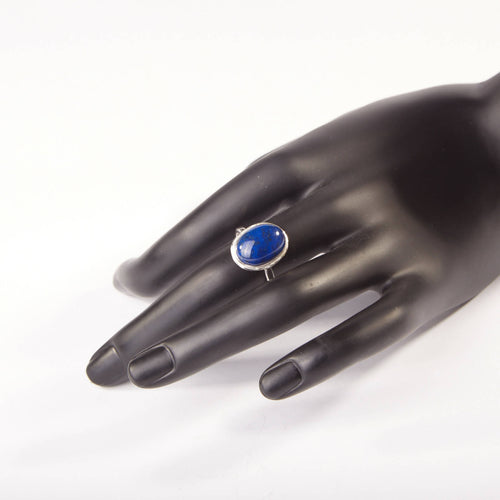 Bague GLAIA en argent avec un Lapis lazuli. | EMPREINTES Paris - EMPREINTES Paris