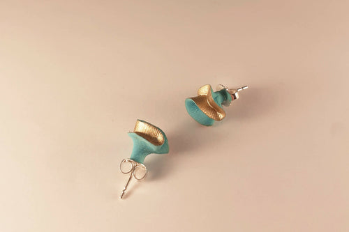 Boucles d'oreilles Synergie turquoise et or | EMPREINTES Paris - EMPREINTES Paris