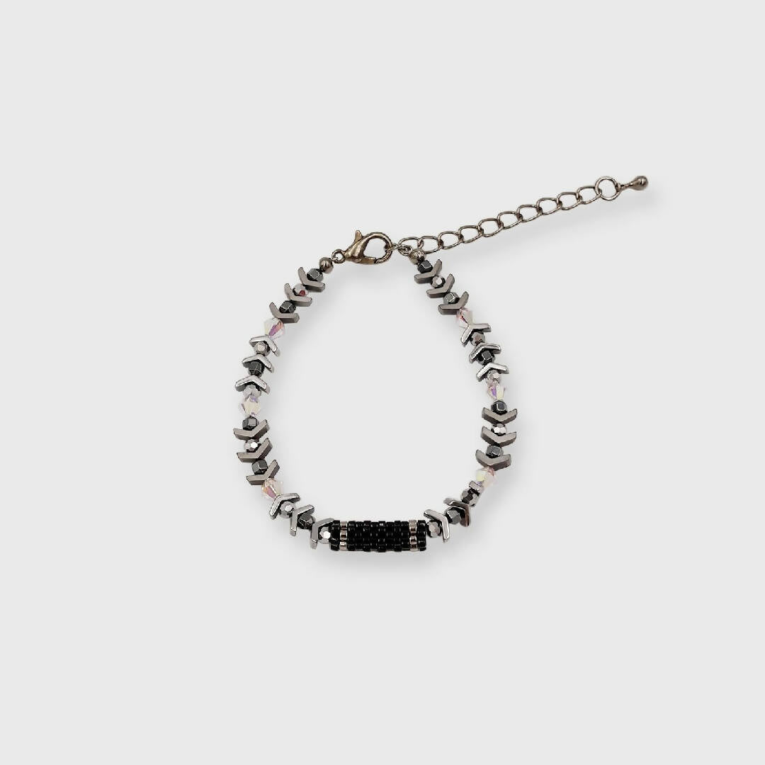 Bracelet collection Pagode noir et argenté | EMPREINTES Paris | EMPREINTES Paris